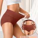 Eiggam Tummy Control Underwear Soft High Waisted Underwear Full Coverage Briefs Breathable Postpartum Cotton Womens Panties (M)