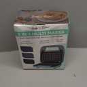 Bakers Friend 3 in 1 Mini Waffle Maker with Removable Plates, Mini Pancake Maker, Grilled Cheese Maker, Breakfast Sandwich Maker Press, Indoor Grill, Belgian Waffle Maker, Aqua