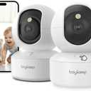BoyKeep 2K Pet Camera, Indoor Security Camera, 5G/2.4GHz WiFi Cameras for Baby Dog with Phone App, 360° Pan & Tilt, 2-Way Audio, Color Night Vision, New Version w/Cloud Storage (White-2 Pack)