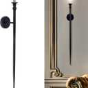 Candle Sconce Long Wall Candle Holder - (1 Pcs) Black Long Wall Candle Sconce Retro Chic Wall Sconce Candle Holder Decoration for Dining Room, Living Room, Office, Bathroom