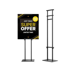 Display Stand Sign Holder,Heavy Duty Adjustable Pedestal Sign Stand Up to 75 inch,Double-Sided for Board & Foam Sign,Sign Stand with Base,Fit Wedding,Restaurant or Business(Poster not Included)