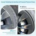 Rim Protector for Model Y, ABS+PC Wheel Rim Guard with Scratch & Scuff Protection, Prevents Curb Rash & Scratches, Clip-on Hub Protector Rings (Matte Black, 2020-2024 Model Y 20 Induction Wheel)