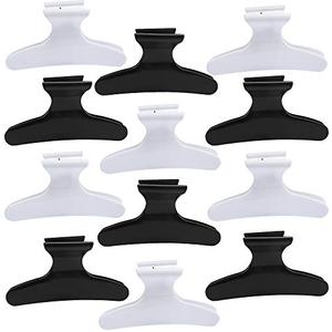 BAHABY Hair Clips for Styling Sectioning 11 Pack Black White Butterfly Clamps Hair Claw Clips Pro Salon Hair Clips for Styling, Sectioning, Cutting and Coloring