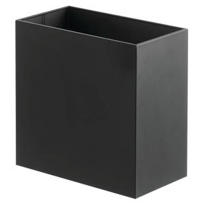 MDesign Small Steel Rectangular 2.4 Gallon/9.1 Liter Trash Can, Waste Basket for Bathroom, Bedroom, Home Office - Holds Garbage, Recycling, Household Items - Linn Collection - Matte Black