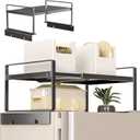Adjustable Refrigerator/Washer Top Storage Rack - Expandable Organizer Shelf12.4 "-23.62", L-Shaped Design, Anti-Slip, Space Saver for Kitchen, Laundry, Dorm (Fits Most Appliances)