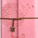 OMEYA Leather Journal Notebook, Refillable Writing Journal Diary Planner, Gifts For Women,Men, Girls, Sister, Friends (Pink, A5-9.3''6.3'')