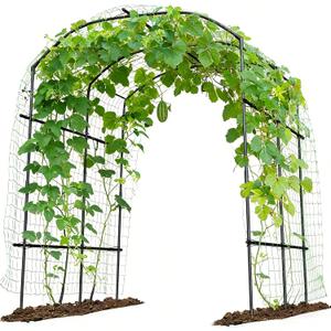 Tall Garden Arch Trellis for Climbing Plants, 87in Tall Metal Plant Support Trellis Archway for Climbing Plant Vegetables Cucumber, Outdoor Yard Lawn Garden Arch Tunnel Trellis 87" H x 75" L x 71" W