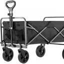 Heavy Duty Folding Utility Wagon Cart with All-Terrain Wheels, Collapsible, Metal Frame, Adjustable Handle (330LBS)