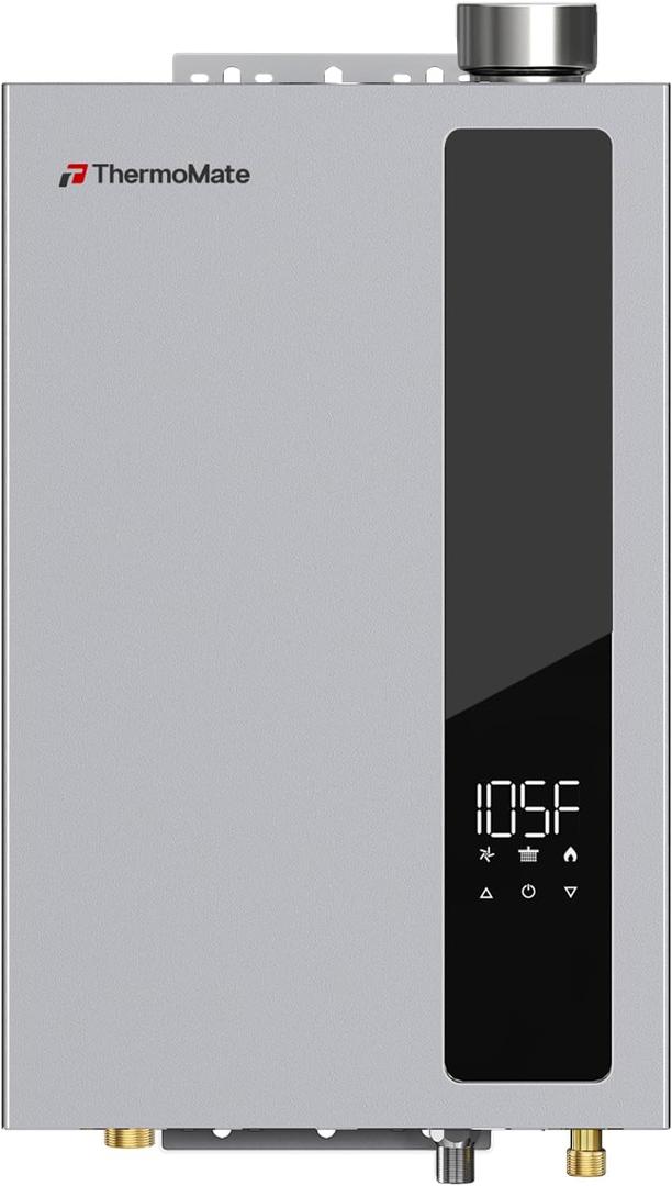 ThermoMate Condensing Tankless Water Heater Propane, Up to 5.28 GPM | 114,000 BTU, 0.86 UEF High Efficiency, Instant On-Demand Hot Water for Indoor, Residential, Bathroom, Multi-Point Heating