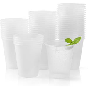50 Pack Frosted Plastic Cups Clear Disposable Drinking Cups Bulk for Wedding Reception Stadium Birthday Party Supplies,12 Oz