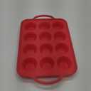 Muffin Pan - 12 Cups Silicone Muffin Pan Non-Stick Food Grade Silicone Cupcake Pan for Muffins,Tart, BPA Free and Dishwasher Safe  1 Piece Red
