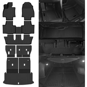 Floor Mats Fit for 2024 2025 Lexus TX TX350 TX550H+ 7 Seats 2nd Row Bench Chairs Floor Mats & Trunk Mat with Backrest Mats and 2nd Backrest Mats Replacement for Lexus TX Accessories