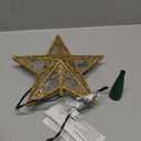 Christmas Star Tree Topper, 9.5 in Plug in Golden Glittered 3D Star Tree Topper, Metal Hollow Designed Built-in 10 Bulbs String Lights for Indoor Office Christmas New Year Holiday Tree Decoration