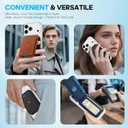 SHIELDON Genuine Leather Strong Magnetic Wallet for MagSafe, Phone Wallet Stand for Men Women, 6 Card Holders, Angle Adjustment, RFID Blocking, Compatible with iPhone 17/16/15/14/13/12 Series - Coffee