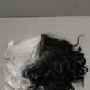 LABEAUT Black and White Wig with Bangs Short Curly Wavy Hair for Kids Women Girls 2021 Two Tone Half and Half Party Halloween Wig + Free Cap