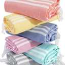 6 Packs Oversized Turkish Beach Towels Set Vacation Essentials Bulk Extra Large Sand Free Quick Dry Clearance Swim Bath Camping Pool Towel Travel Blanket Adult Cruise Accessories Vacation Stuff 
