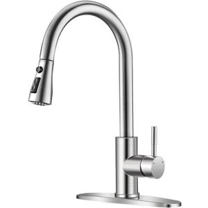 Brushed Nickel Kitchen Faucets with Pull Down Sprayer Kitchen Sink Faucet with Pull Out Sprayer Single Hole Deck Mount Single Handle Stainless Steel Grifos De Cocina 866068SN