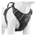 Waterproof AirTag Dog Harness, No-Pull Dog Harness with Airtag Holder, Reflective Adjustable Dog Vest Harness with Apple Air Tag Case, Material- Durable Harness for Dogs (Black, L)