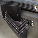Set of 4 Patio Rattan Dining Chair Stackable Cushioned Armrest Garden, Brown Chairs & Beige Cushions