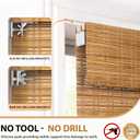 LazBlinds No Tools No Drill Cordless Bamboo Roman Shades, Light Filtering Window Treatment, Roll Up Bamboo Blinds for Window 25'' W x 64'' H, Tuscan B