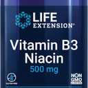 Life Extension Vitamin B3 Niacin, Heart Health, Cholesterol & Energy Support, Gluten-Free, Non-GMO, 100 Capsules