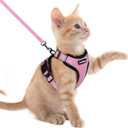 rabbitgoo Cat Harness and Leash for Walking, Escape Proof Soft Adjustable Vest Harnesses for Cats, Easy Control Breathable Reflective Strips Jacket, Pink, XXS