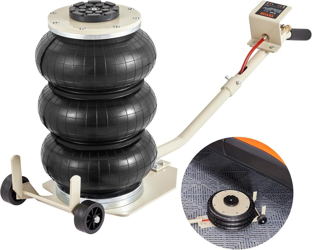 VEVOR Air Jack, 3T / 6600 lbs Triple Bag Air Jack, Airbag Jack with Six Steel Pipes, Lift up to 17.7 inch/450 mm, 3-5 s Fast Lifting Pneumatic Jack, with Long Handles for Car, Garage, Repair VEVOR Air Jack, 3T / 6600 lbs Triple Bag Air Jack, Airbag Jack with Six Steel Pipes, Lift up to 17.7 inch/450 mm, 3-5 s Fast Lifting Pneumatic Jack, with Long Handles for Car, Garage, Repair