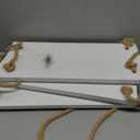 Mkono Hanging Shelves 3 Tier White Wood Wall Mount Floating Shelf with Rope Boho Decor for Living Room Bathroom Bedroom Kitchen Apartment - Rustic Wood Decorative Storage Shelf