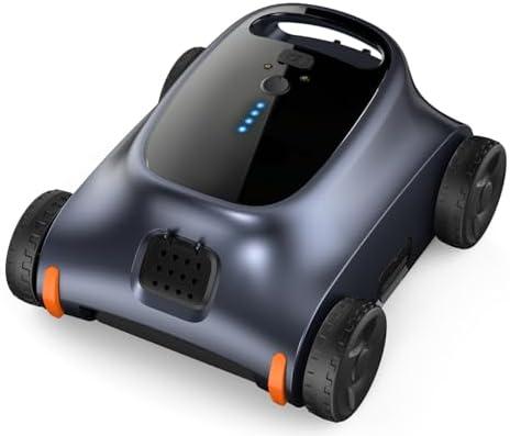 Cordless Pool Vacuum for Above Ground Pool, Robotic Pool Cleaner for Floor Cleaning, 130 Min Runtime, Powerful Suction, Self-Parking, Above Ground Pool Vacuum for Inground Pools up to 1291 Sq.ft