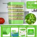 4-Tier Seed Sprouting Kit with Drain Holes and Drain Tray, Upgrade Stackable Microgreens Fresh Organic Bean Seed Sprouter Tray Ripple Soil-Free Sprouter Tray for Beans Alfalfa Seeds
