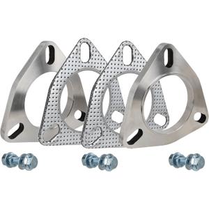 2.5 Inch 3 Bolt Exhaust Flange and Gasket,Stainless Steel Exhaust Flange Connection Set with Flange Bolts and Nuts(63mm)