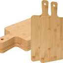 WILLOWDALE 10pcs Wood Cutting Boards for Kitchen, 15.5" Charcuterie Boards Wood Serving Board for Pizza, Cheese, Dessert, Wooden Cutting Board with Handle Bamboo Cutting Board Set for Fruit Vegetable