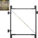 Steel Frame DIY Building Gate Kit, Adjustable 36-60" Wide for 5-6ft High Fences, Fence Gate Kit Fits 1x4 & 2x4 Wood, Powder Coated, 36-60 Wide5-6Feet-1Pack