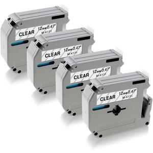 PT-M95 Label Tape Clear Compatible with M-K131s Brother Label Tape Clear 12mm 0.47 M131 MK131 M-131 P Touc M Tape Refills for Brother PT-80 PTM95 PT-85 PT-65 PT-90 Label Makers, 4-Pack