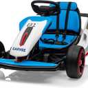 24V Electric Go Kart for Kids 6-12 Years Old, Drift Kart with 2 * 200W Dual Motors, 8.1 MPH High Speed Toy Race Car, Adjustable Seat & LED Lights, Battery Powered Outdoor Ride On Toys for Kids, Small