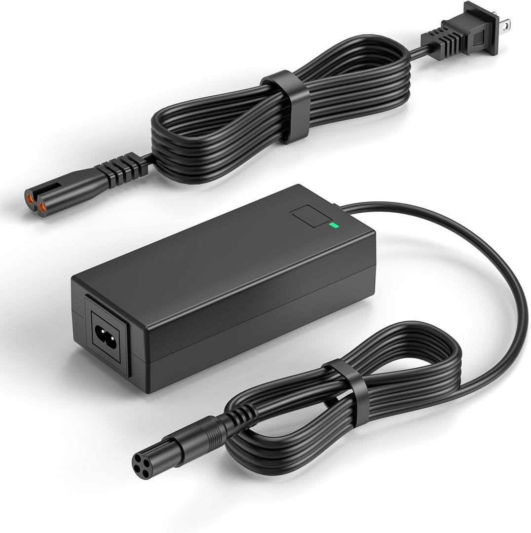 VHBW 63V Charger Compatible with Segway Ninebot Charger 4 Prong Compatible with Segway Ninebot S/S-MAX/Mini lite/Mini PRO/Go Kart Kit, Gokart PRO Scooters