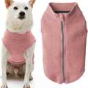 Gooby Zip Up Microfiber Fleece Dog Sweater - Pink- Warm Double Layered Soft Microfiber Fleece Step-in Dog Jacket for  Dogs (Medium chest (~17.5"))