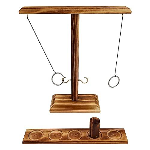 DreamToyz Ring Toss Games for Adults, Yard Games, Patio Decor, Outdoor Indoor Games, Wooden Hook and Ring Game for Bars, Home, Party, 15.7" X 13" Large Size