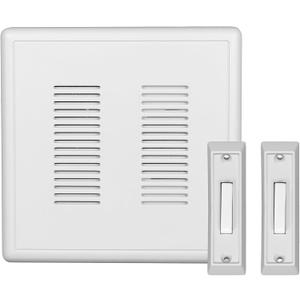 PrimeChime Plus 2 Electric Doorbell Kit - Doorbells for Home - Includes Selectable Ring Chimes - Basic Button, White - NICOR Lighting
