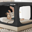 Bed Tent Bed Canopy Twin Size, Portable Sleeping Tents Dream Tents Indoor for Kids and Adult, Blackout 93% Breathable Privacy Space on Bed with Three Doors (Mattress Not Included)