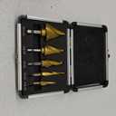 Step Drill Bits, 5PCS Spiral Grooved HSS Titanium Step Drill Bit Set, 50 Sizes High Speed Steel Step Bits for Metal with Aluminum Case