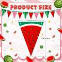 Tudomro 4 Pcs Watermelon Party Banner Triangle Paper Pennant Flag Banner Garland Decor for Watermelon Birthday Baby Shower Party Decoration (Red Pink Green)