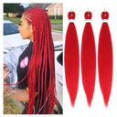 Red Braiding Hair Pre Stretched Easy Braids Yaki Texture Professional Synthetic Braiding Hair 26 Inches Braids Hot Water Setting for Box Crochet Hair Extensions (3pcs,Red)