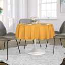 sancua Round Tablecloth - 48 Inch - Water Resistant Spill Proof Washable Polyester Table Cloth Decorative Fabric Table Cover for Dining Tables, Buffet Parties and Camping, Gold
