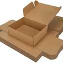 Serwrsw 13x10x4 inch Shipping Boxes Set of 15 Brown, Inner Size 12.6x9.6x1.6 inch Cardboard Box Mailers for Small Business Packaging Mailing or Gift Wrapping Giving