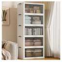 SAILUN 145Gal/580Qt Stackable Storage Bins Folding Collapsible Storage Bins with Lid, Closet Organizers and Storage, Grey 26" W x 17" D x 71" H