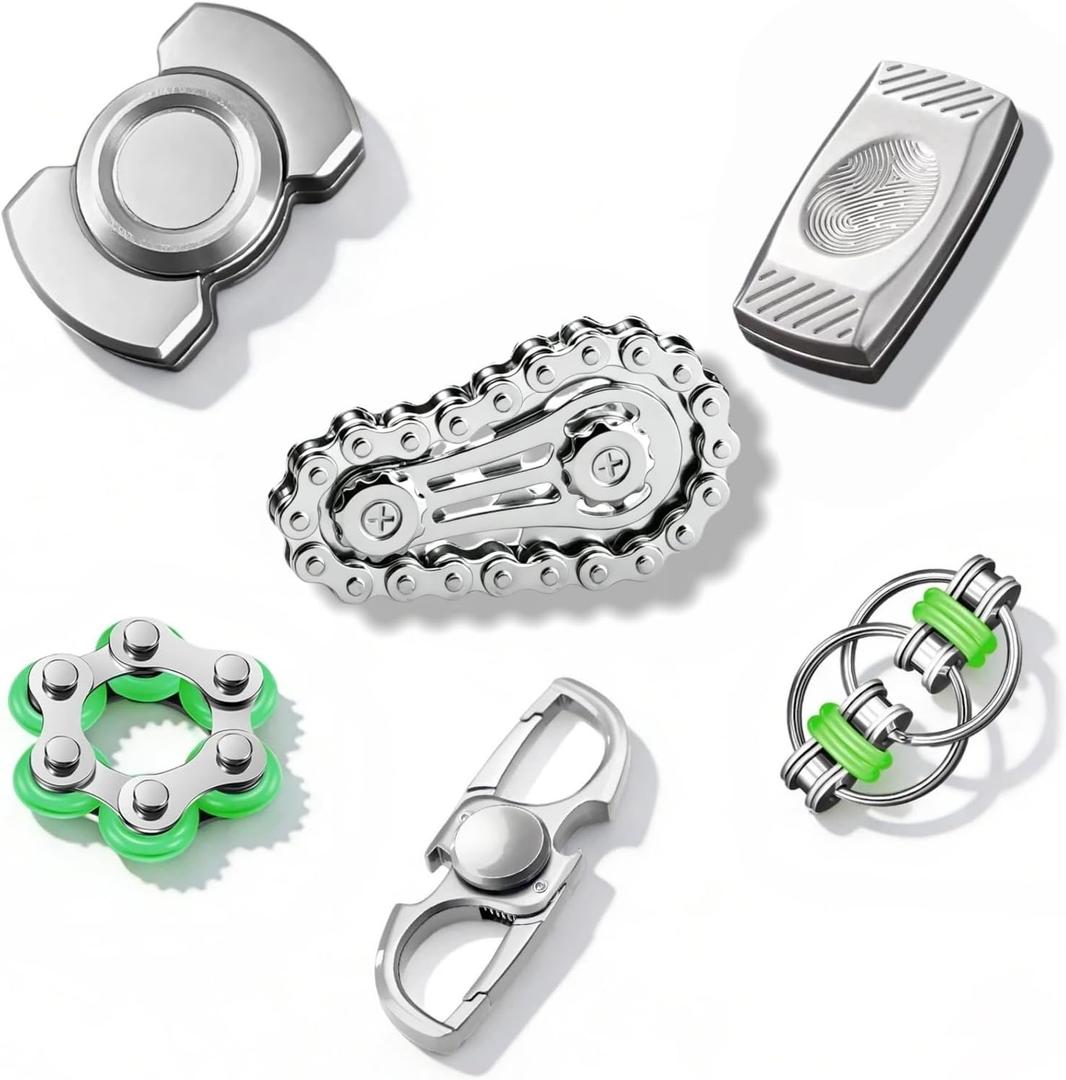 6 Piece Fidget Toys Adults & Teen EDC Office Desk Toy Stress Relief Sensory Items for Autism ADHD Anxiety Stocking Stuffers for Autism ADHD Anxiety Gift for Teen