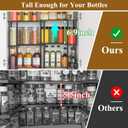 Spicy Rack Pro Expandable 10"-18.9" Spice Rack for Cabinet, 2-Tier Wood & Metal Shelf, Heavy Duty, High Space for Large Bottles, Easy 3-Min Install, Stackable or Side-by-Side