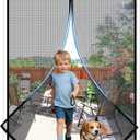 MAGZO Magnetic Screen Door with Full Strip Magnets, Fit Door Size 36 x 96 Inch, Screen Size 38" x 97" Magnets Net with Full Frame Hook & Loop for Patio Entrance, Black