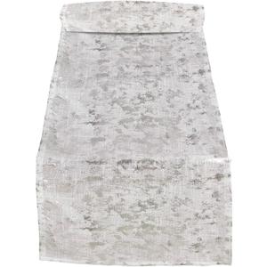 SARO LIFESTYLE Bottega Collection Foil Print Design Table Runner, 15" x 108", Silver